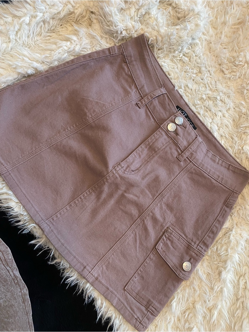 Hot Kiss Mauve Utility Mini Skirt